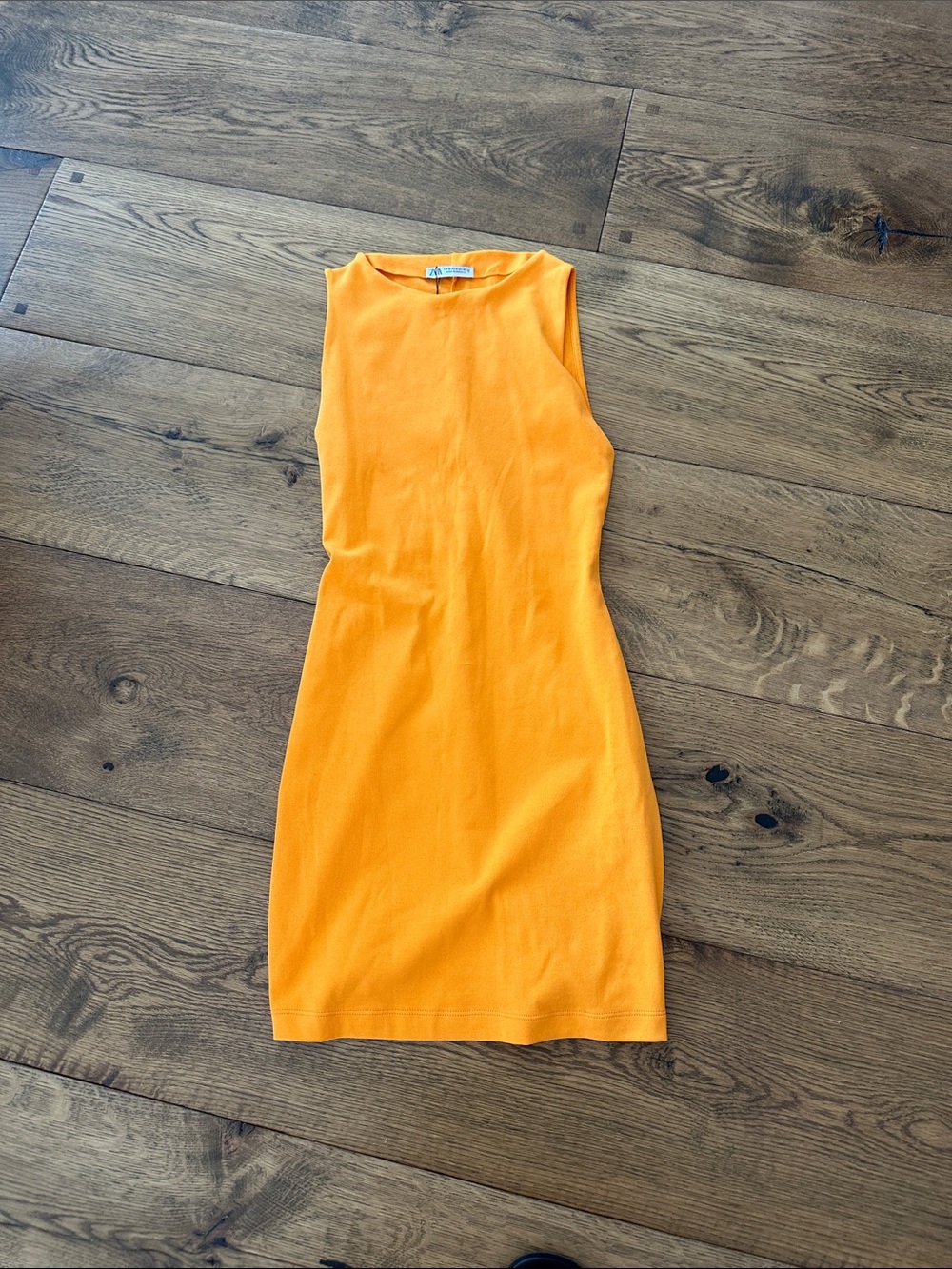 Zara Sleeveless Mini Dress in Bright Orange